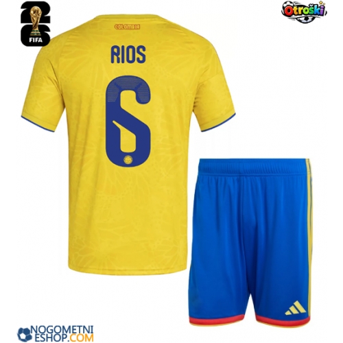 Otroški Nogometni dresi Kolumbija Richard Rios #6 Domači SP 2026 Kratek Rokav (+ Kratke hlače)